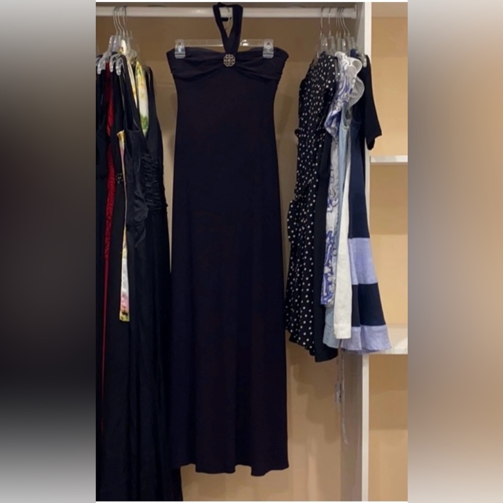 Laundry By Shelli Segal Black Halter Maxi Sundress